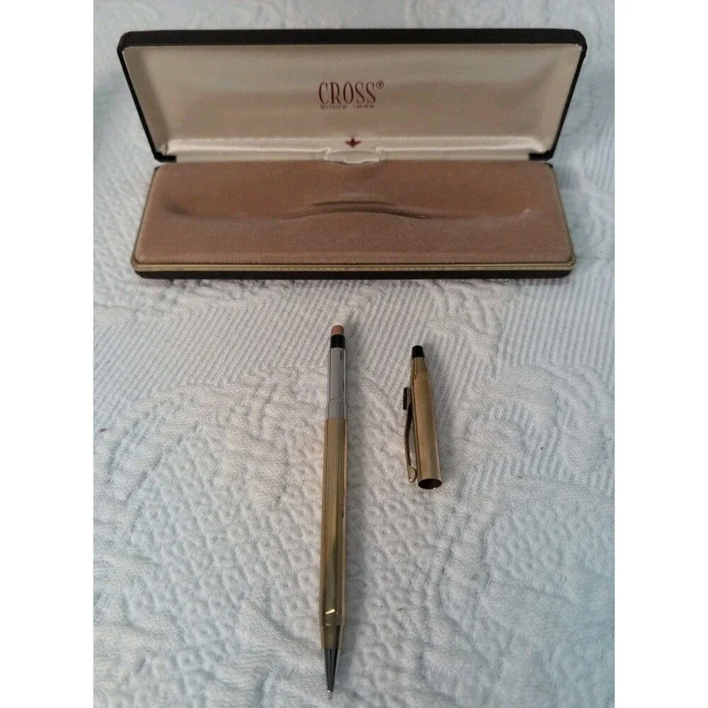 Vintage Cross Boeing 10k Gold Filled Mechanical Pencil Original Box W/ Eraser